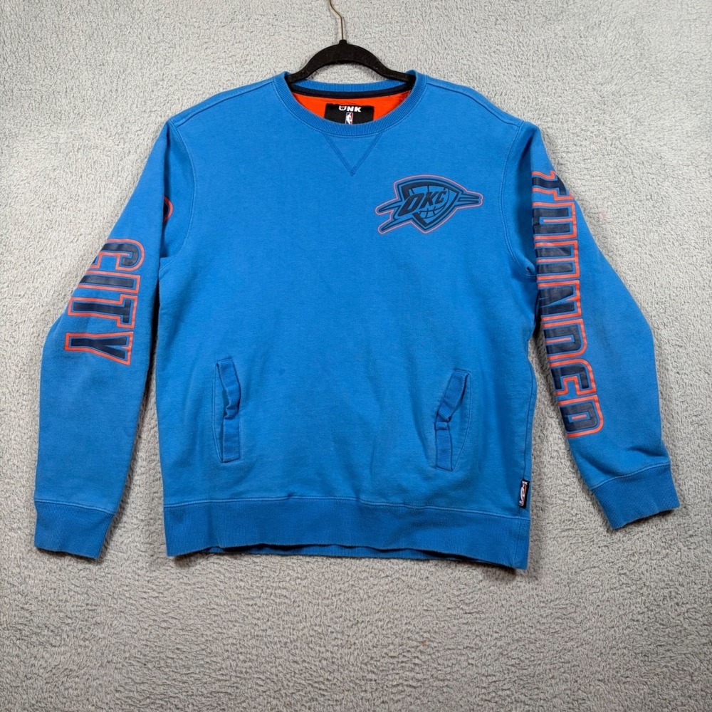 UNK‎ NBA Oklahoma City Thunder Crewneck Sweatshirt Blue Mens Large OKC Graphic